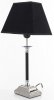 Klasyczna i elegancka srebrna lampa z czarnym abażurem